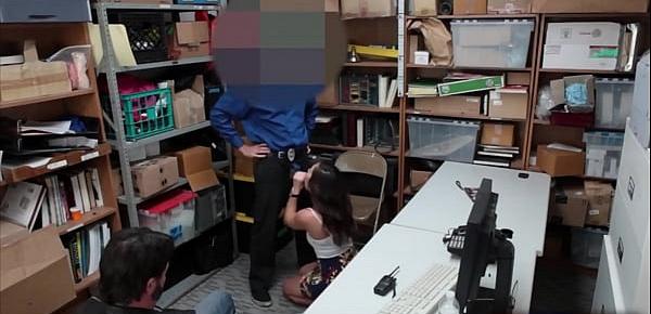  Dad Watching Teen Daughter Get Fucked By Security Guard For Shoplifting